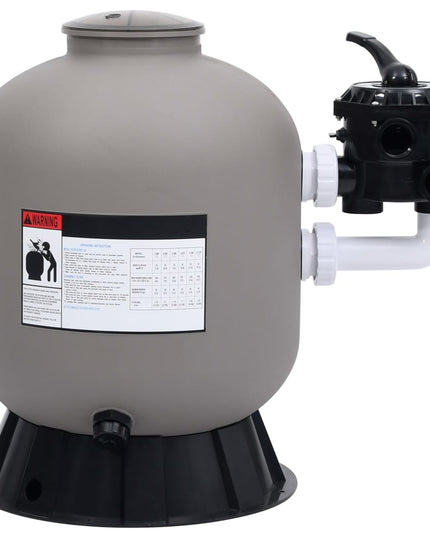 vidaXL Pool Sand Filter with Side Mount 6-Way Valve Gray