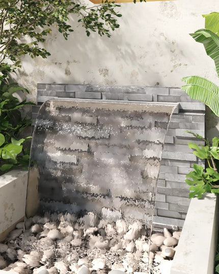 NNEVL Rectangular Waterfall Pool Fountain Stainless Steel 110 cm