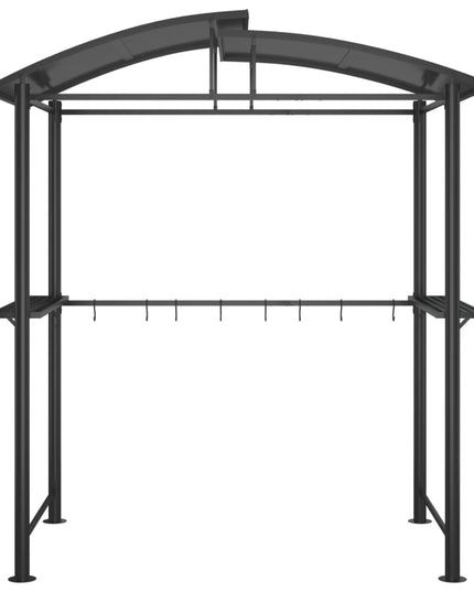 NNEVL BBQ Gazebo with Side Shelves Anthracite 210x114x230 cm Steel