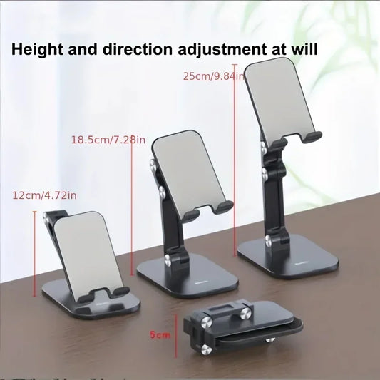 Adjustable Foldable Desktop Phone & Tablet Stand with a Universal Multi-Angle Cradle for iPhone, iPad, & Samsung