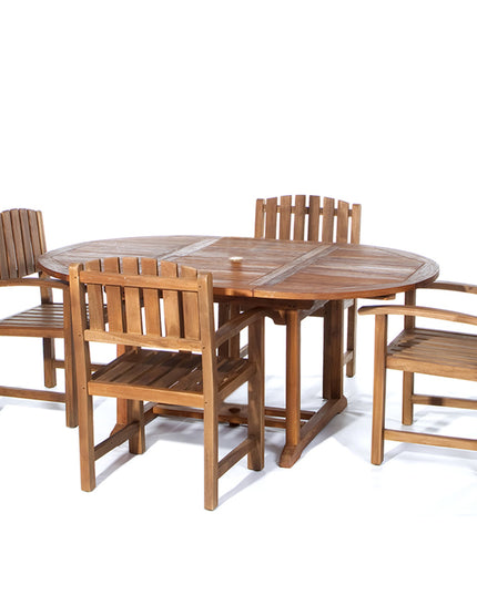 5-Piece Oval Extension Table Dining Chair Set