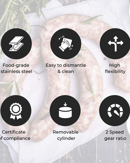 NNEDSZ 5L Manual Vertical Sausage Filler - Stainless Stuffer Meat Press Machine