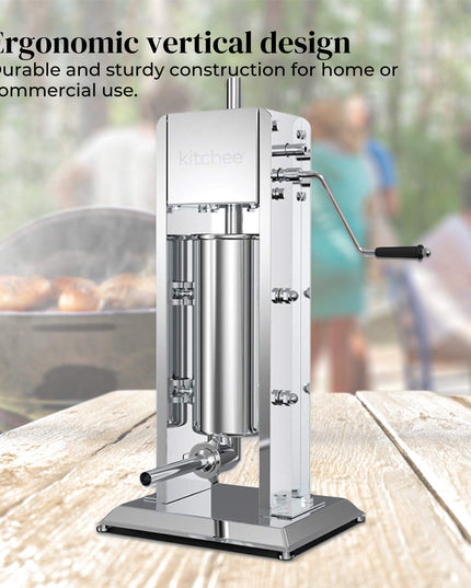 NNEDSZ 5L Manual Vertical Sausage Filler - Stainless Stuffer Meat Press Machine