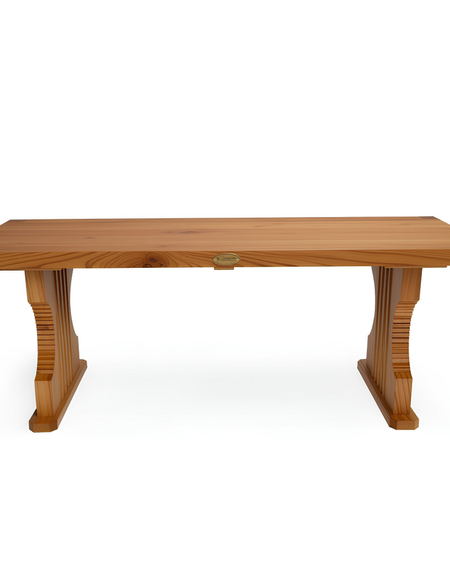 Wooden table on a white background