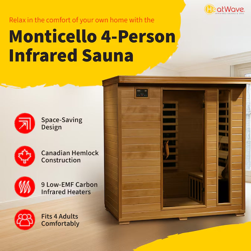 75-In H X 46-In W X 72-In D Hemlock Fir Wood Infrared Sauna