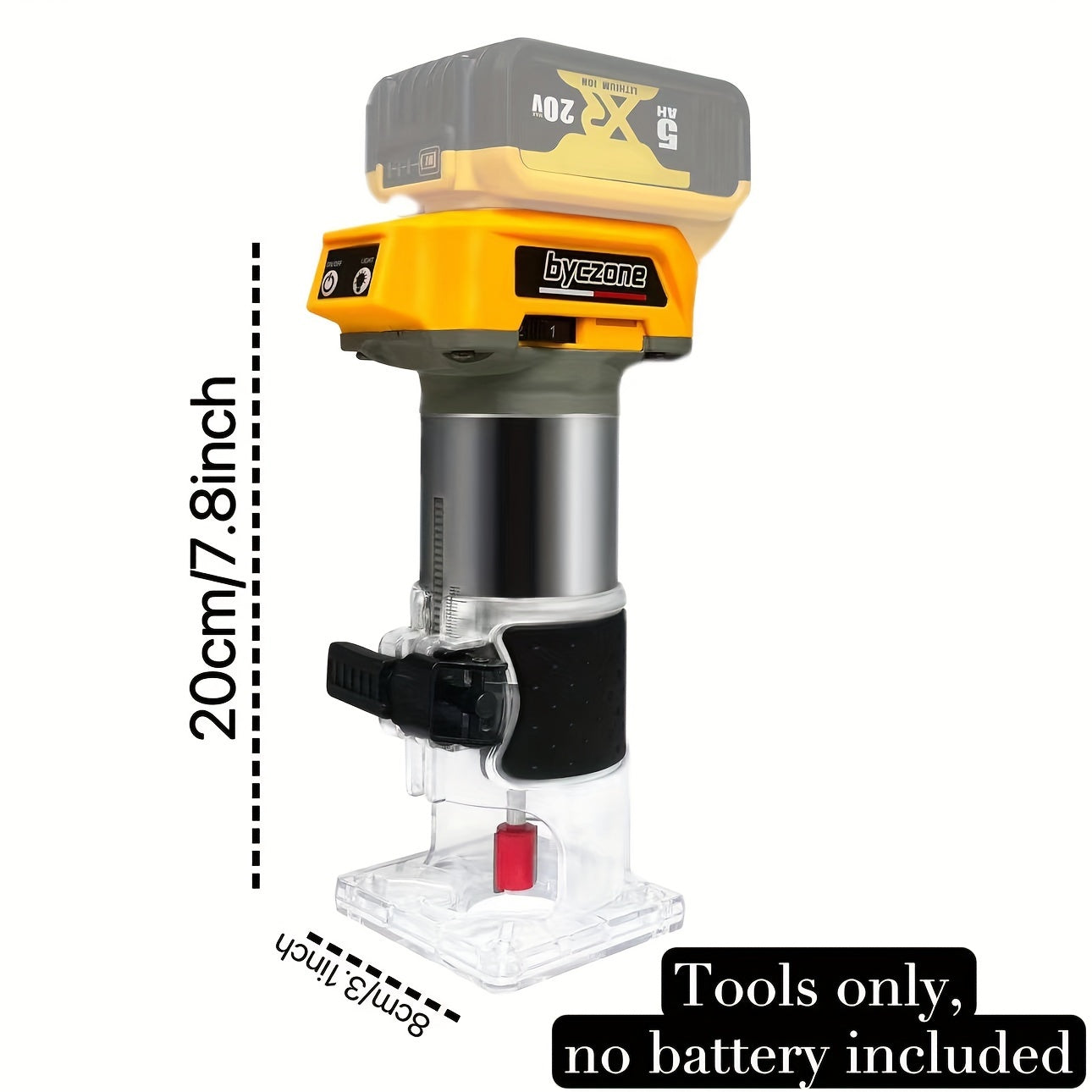 12 PCS 1/4" Router Bits 800W Cordless Wood Router - Routers with 30000RPM Brushless Motor, 6 Speeds, Edge Guide, Roller Guide, Compatible with Dewalt 20V Battery (Machine Only)
