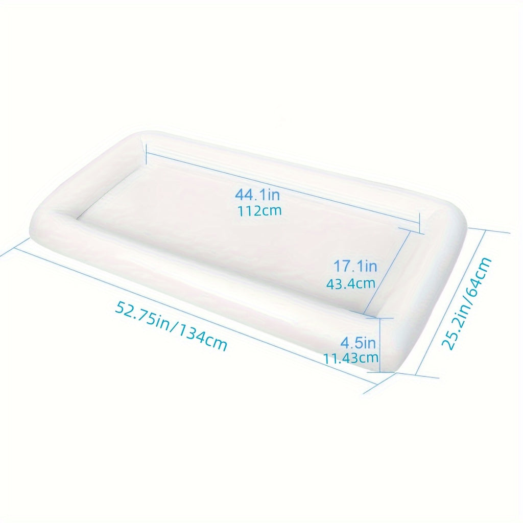 1pc Premium Ice-Chilled Inflatable Buffet Tray - Multi-Compartment Food & Drink Organizer for Indoor/Outdoor BBQ, Picnic, Pool Parties - With Convenient Drain System
