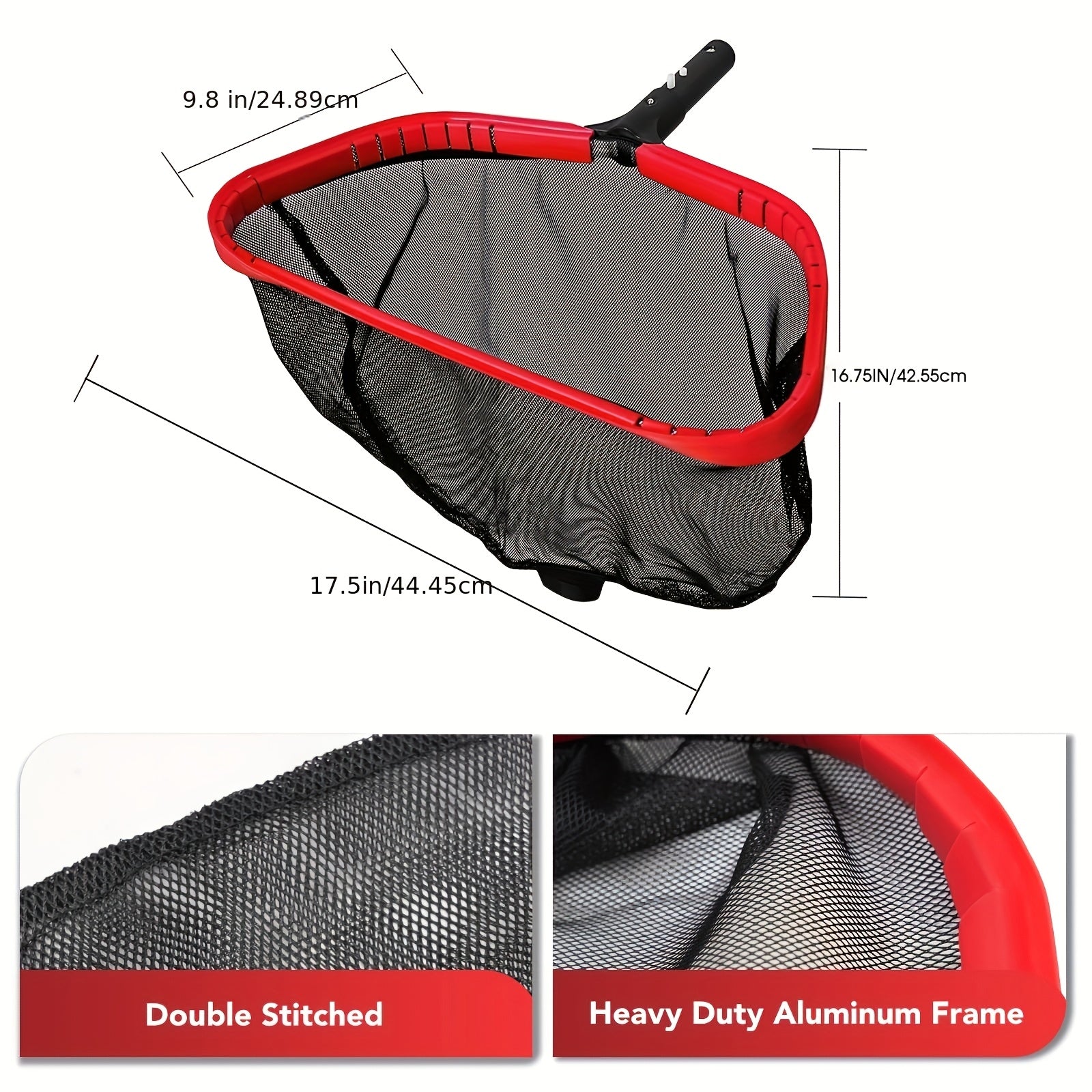 [Removable Mesh Pool Debris Net] Heavy-Duty Pool Cleaning Net with Durable Aluminum Frame - Removable, Reinforced Mesh for Leaves & Debris Pickup