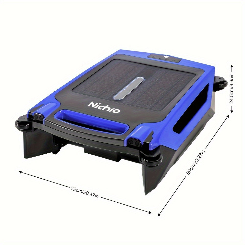 [Fast Arrival] Nichro Advanced Robotic Pool Skimmer - Robotic Pool Cleaners with Solar & Rechargeable Power, 2 Efficient Cleaning Modes, Automatic Obstacle Avoidance, Twin Salt Chlorine Tolerant Motors for Sparkling Clean Poo