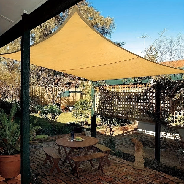 1pc Rectangular Sunshade, Breathable, Square Sunshade Net, Balcony, Garage, Backyard, Swimming Pool, Lawn, Outdoor Activities, Shading Rate (90% -95%), No Additional Tying Rope And Hook Included