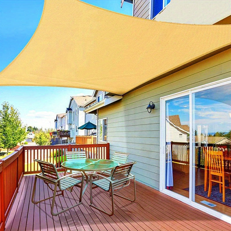 1pc Rectangular Sunshade, Breathable, Square Sunshade Net, Balcony, Garage, Backyard, Swimming Pool, Lawn, Outdoor Activities, Shading Rate (90% -95%), No Additional Tying Rope And Hook Included