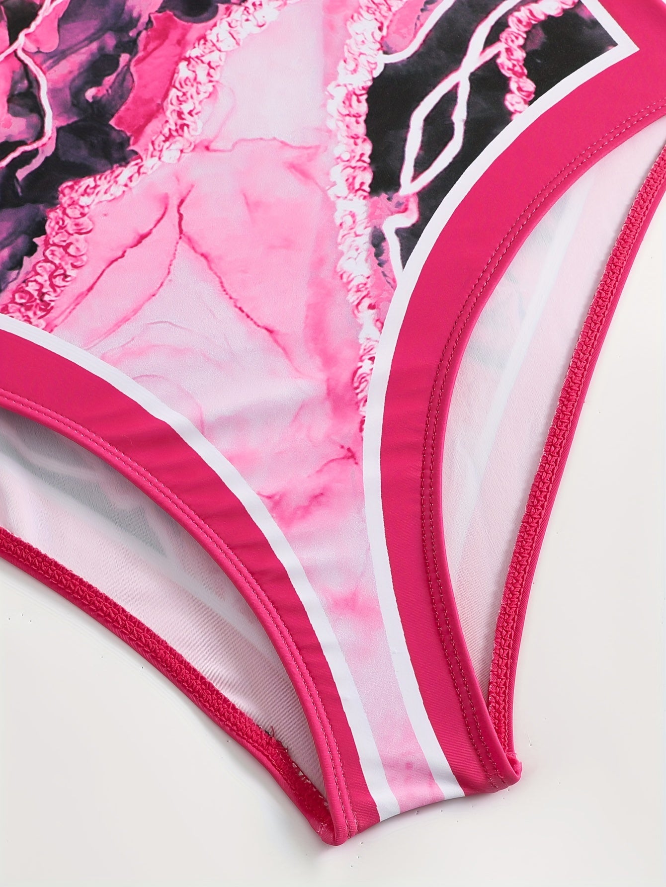 Women'S Off-Shoulder Marble Swimsuit with Sheer Strapless Swimwear - Brown and Golden Accents, High-Stretch Fabric, Perfect for Beach and Pool, Pool Swimsuit|Sleek Two-Piece Set|Subtle Embellishment