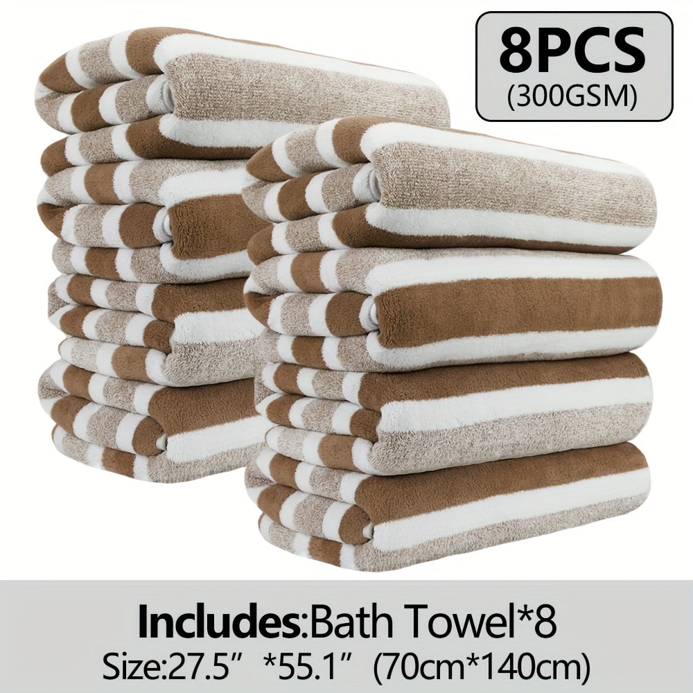 12pcs/ 8pcs/ 4pcs Bath Sheet, Extra Large Coral Fleece Bath Sheet, Large Bath Towels, Ultra-lightweight, Blazing Quick-Dry, Incredibly Absorbent, for Home, Gym, Pool, Spa 55.12*27.56ln Father's Day Gift, Valentine's Day Gift,