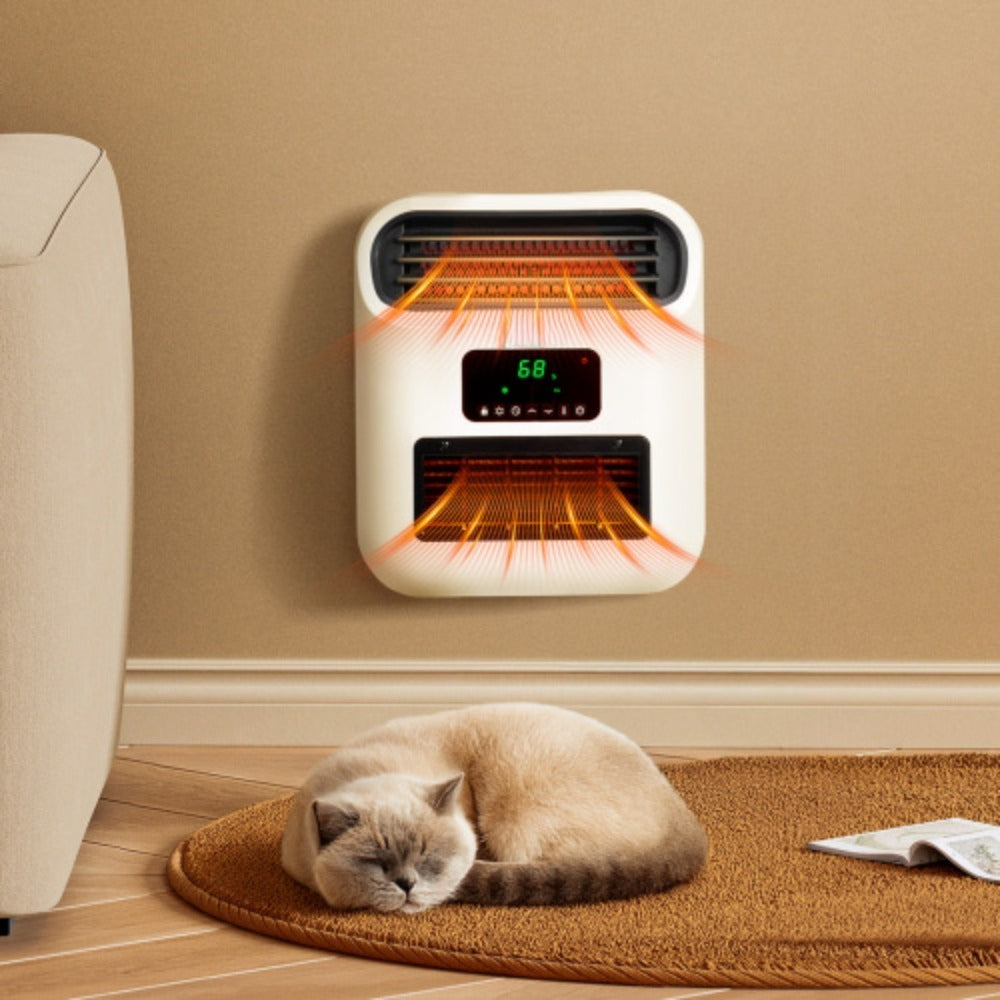 1500W Electric Space Heater with Fast Heating, Wall-Mountable or Floor-Standing Portable Heater Suitable for Home, Office & Bedroom - 3-Temperature Settings, 12H Timer, Overheat Protection & Tip-Over Switch, Compact Quartz He