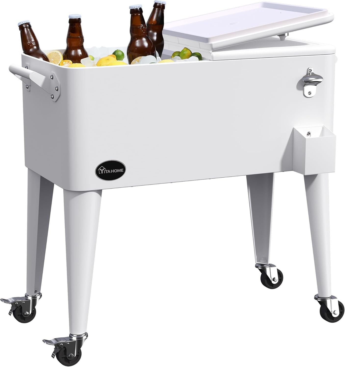 Elevate Your Summer Gatherings with the 80 Quart Rolling Patio Cooler Cart – The Ultimate Companion for Pool Parties and BBQs!
