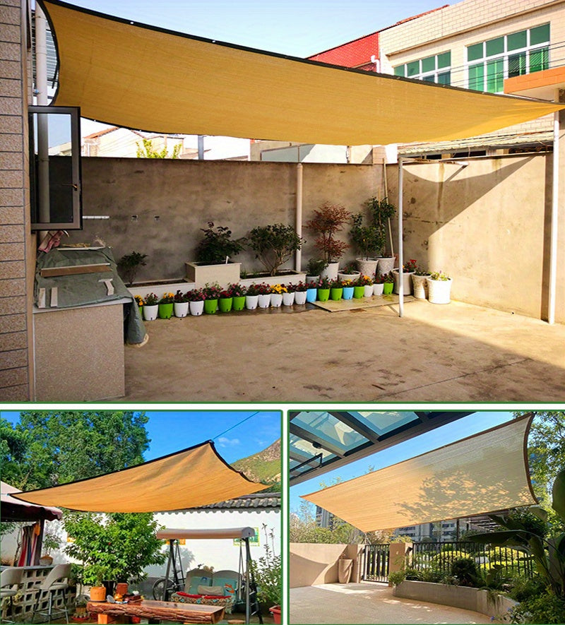 1pc Rectangular Sunshade, Breathable, Square Sunshade Net, Balcony, Garage, Backyard, Swimming Pool, Lawn, Outdoor Activities, Shading Rate (90% -95%), No Additional Tying Rope And Hook Included