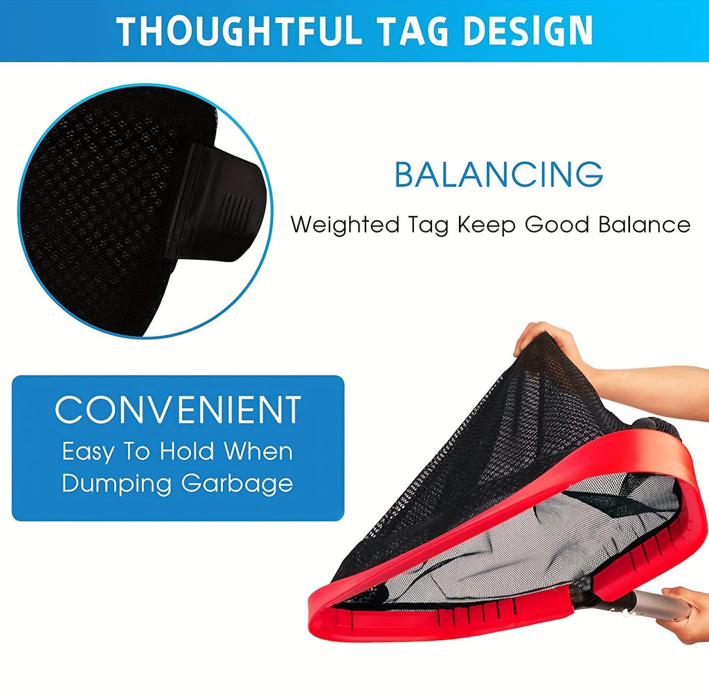 [Removable Mesh Pool Debris Net] Heavy-Duty Pool Cleaning Net with Durable Aluminum Frame - Removable, Reinforced Mesh for Leaves & Debris Pickup