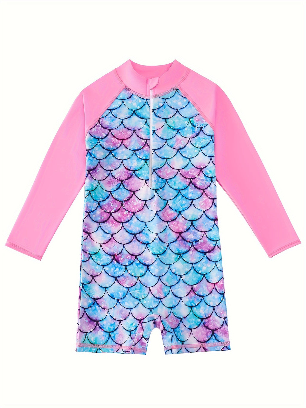 One-piece Enchanting Mermaid Swimsuit for Girls - Vibrant Colors & Stretchable Comfort - Ideal for Pool Parties & Beach Outings