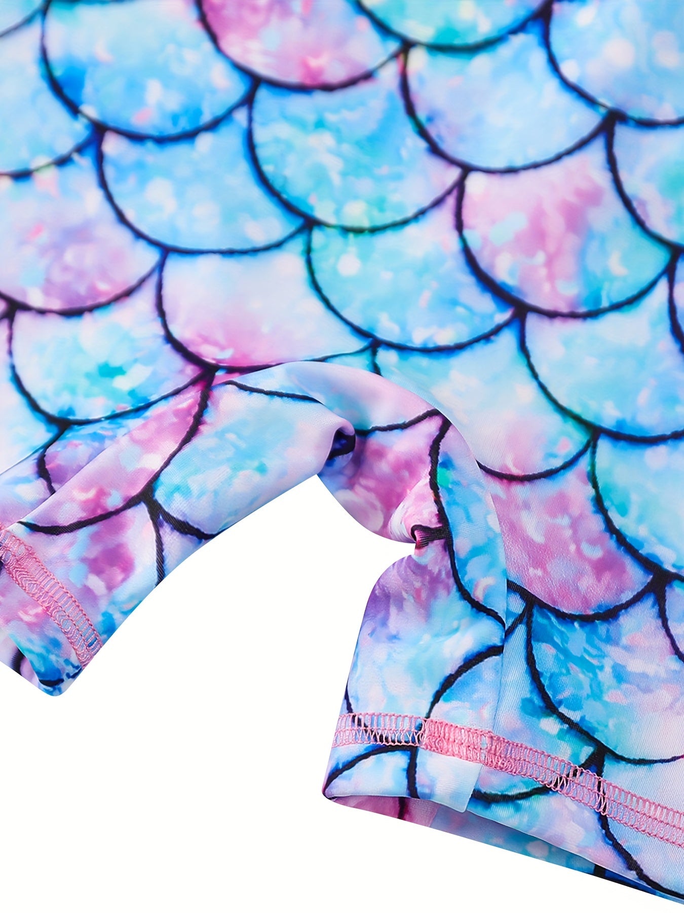 One-piece Enchanting Mermaid Swimsuit for Girls - Vibrant Colors & Stretchable Comfort - Ideal for Pool Parties & Beach Outings