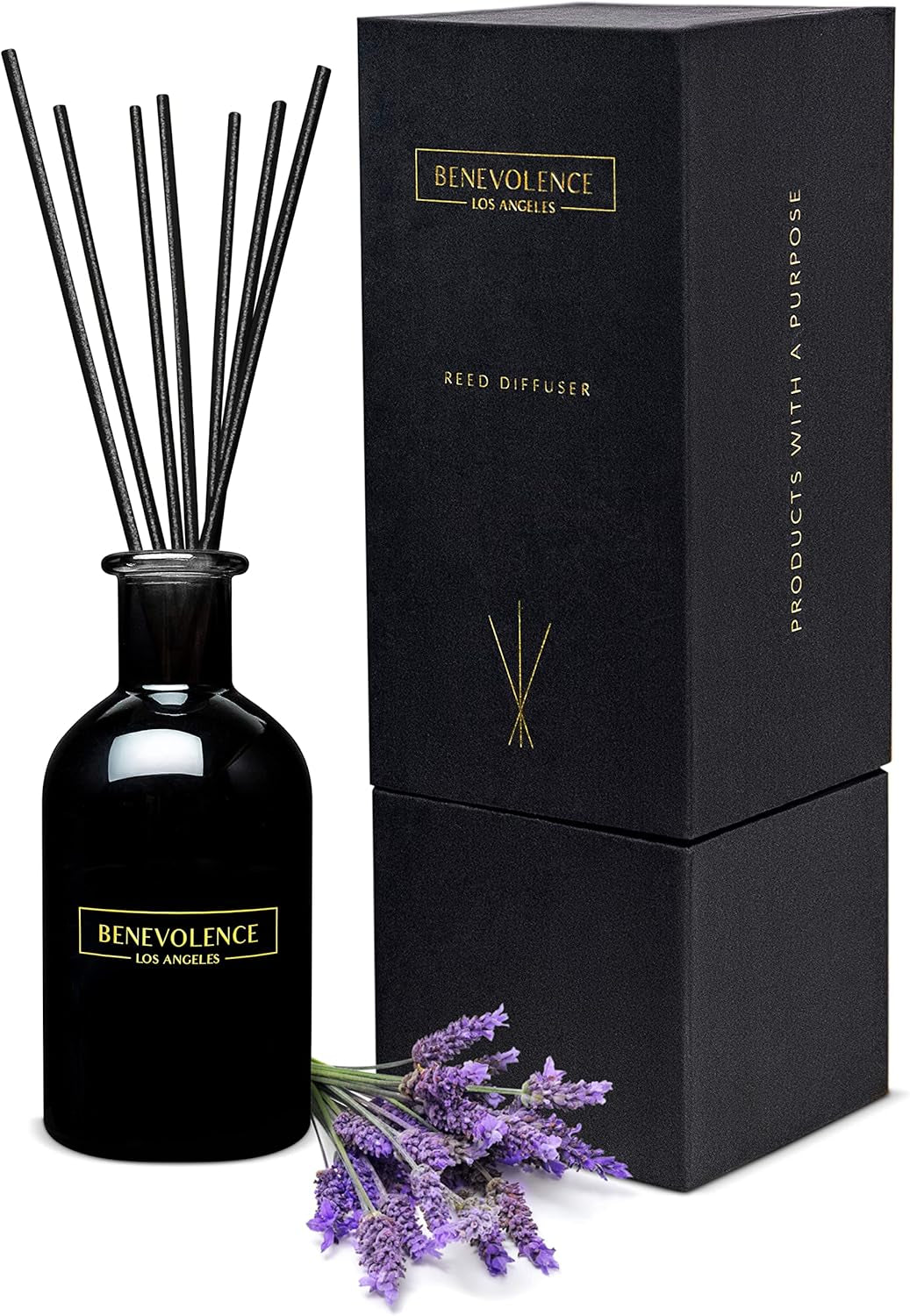 Aromatherapy Reed Diffuser Set in Rose & Sandalwood - Elegant Home Fragrance with Gift Box for Bath and Décor