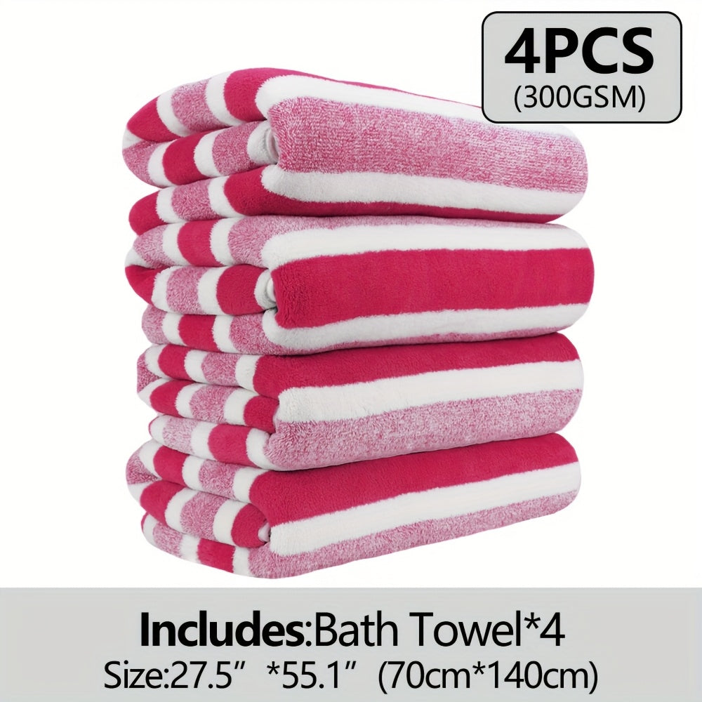 12pcs/ 8pcs/ 4pcs Bath Sheet, Extra Large Coral Fleece Bath Sheet, Large Bath Towels, Ultra-lightweight, Blazing Quick-Dry, Incredibly Absorbent, for Home, Gym, Pool, Spa 55.12*27.56ln Father's Day Gift, Valentine's Day Gift,