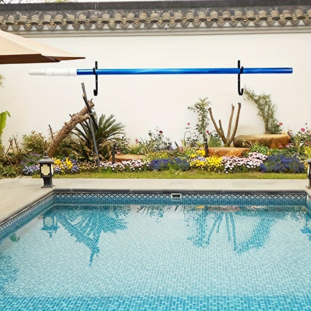 2-Pack Heavy-Duty Metal Pool Pole Hangers, Wall Mounted Hooks for Swimming Pool Tools, Rakes, Skimmers, Nets & Garden Equipment Organizer with Protective Rubber Caps