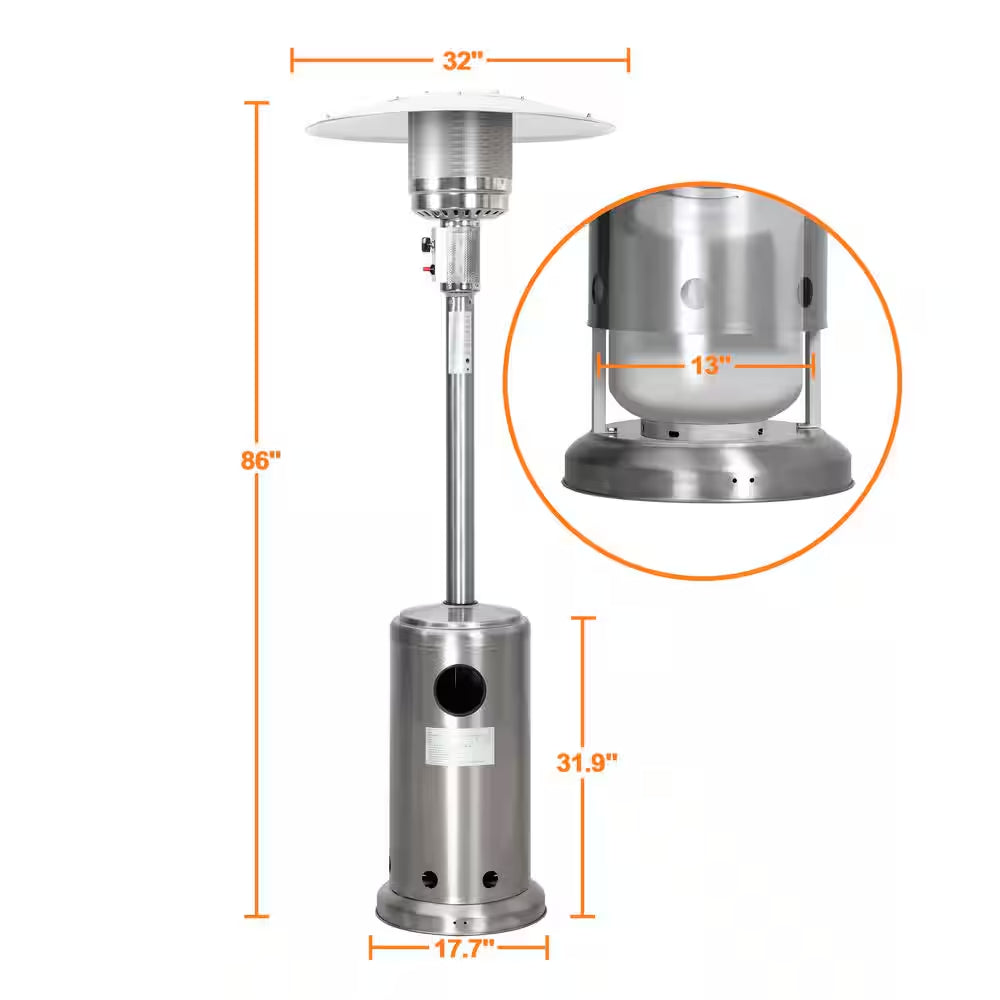 46000-BTU Stainless Steel Outdoor Heater