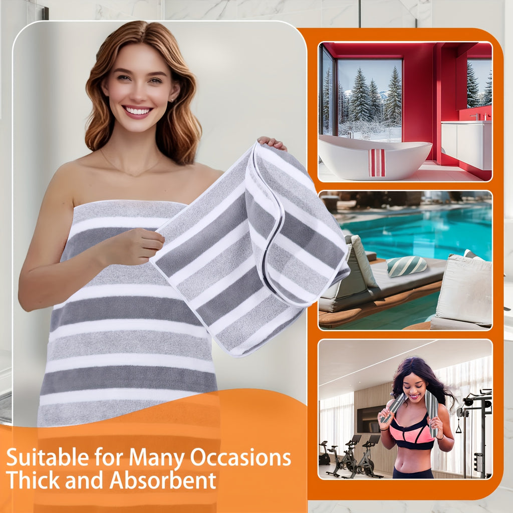 12pcs/ 8pcs/ 4pcs Bath Sheet, Extra Large Coral Fleece Bath Sheet, Large Bath Towels, Ultra-lightweight, Blazing Quick-Dry, Incredibly Absorbent, for Home, Gym, Pool, Spa 55.12*27.56ln Father's Day Gift, Valentine's Day Gift,
