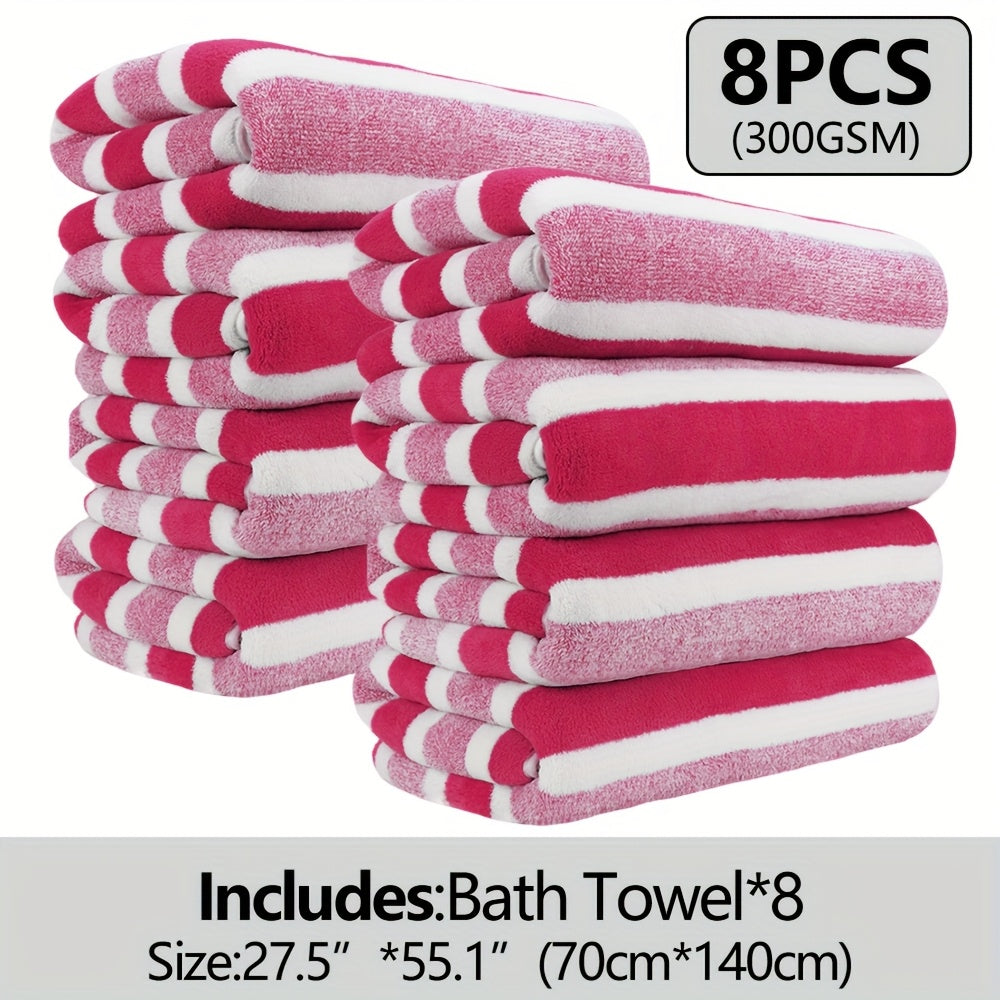 12pcs/ 8pcs/ 4pcs Bath Sheet, Extra Large Coral Fleece Bath Sheet, Large Bath Towels, Ultra-lightweight, Blazing Quick-Dry, Incredibly Absorbent, for Home, Gym, Pool, Spa 55.12*27.56ln Father's Day Gift, Valentine's Day Gift,