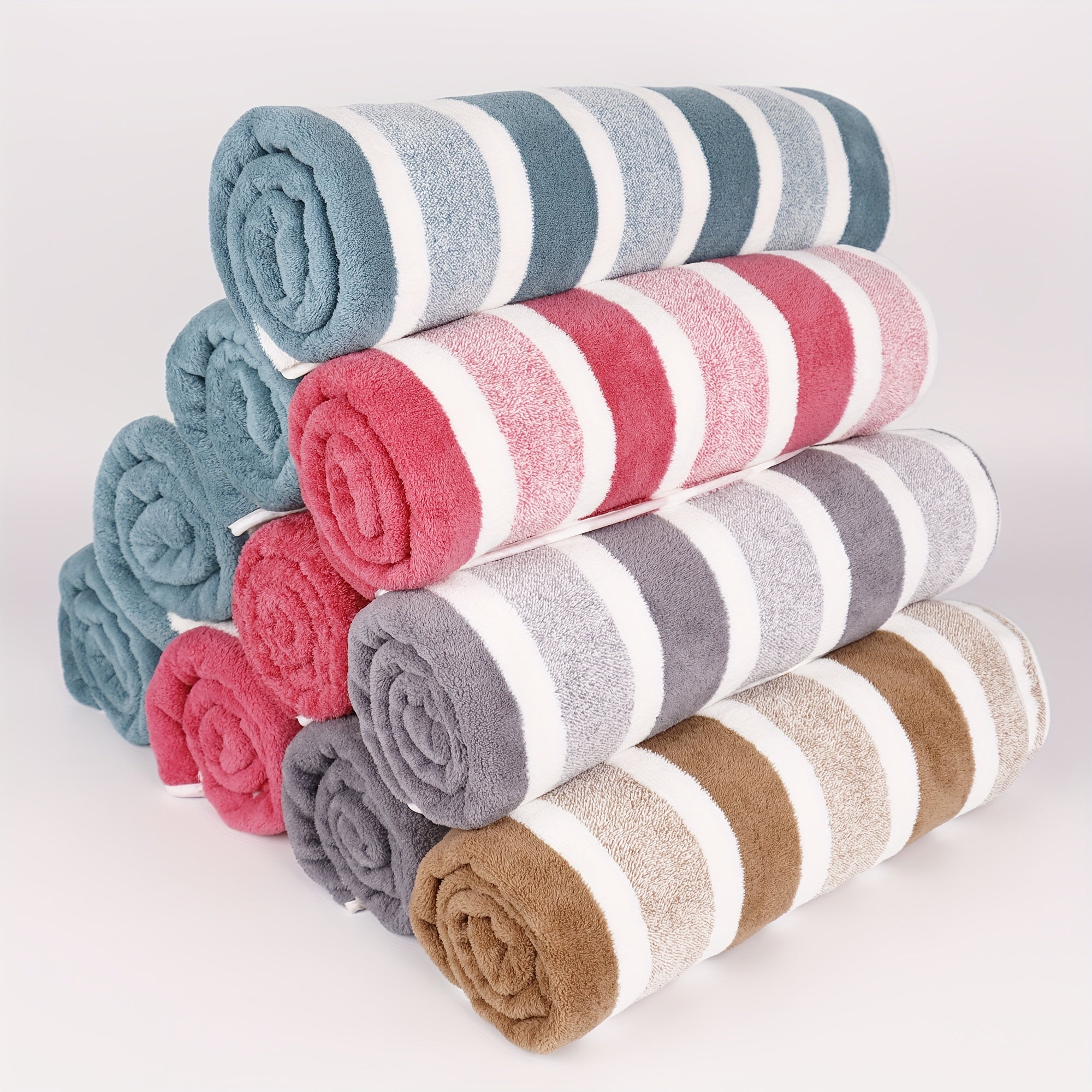 12pcs/ 8pcs/ 4pcs Bath Sheet, Extra Large Coral Fleece Bath Sheet, Large Bath Towels, Ultra-lightweight, Blazing Quick-Dry, Incredibly Absorbent, for Home, Gym, Pool, Spa 55.12*27.56ln Father's Day Gift, Valentine's Day Gift,