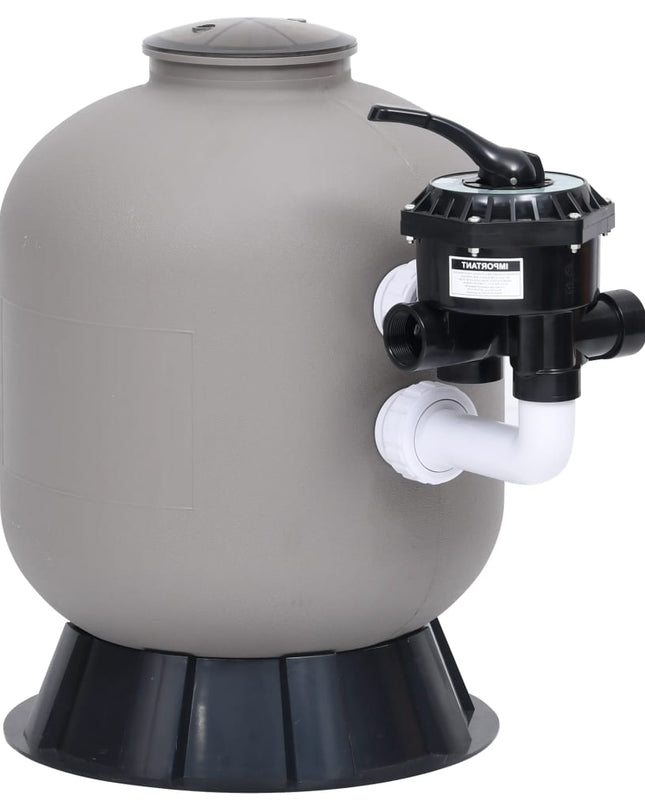 vidaXL Pool Sand Filter with Side Mount 6-Way Valve Gray