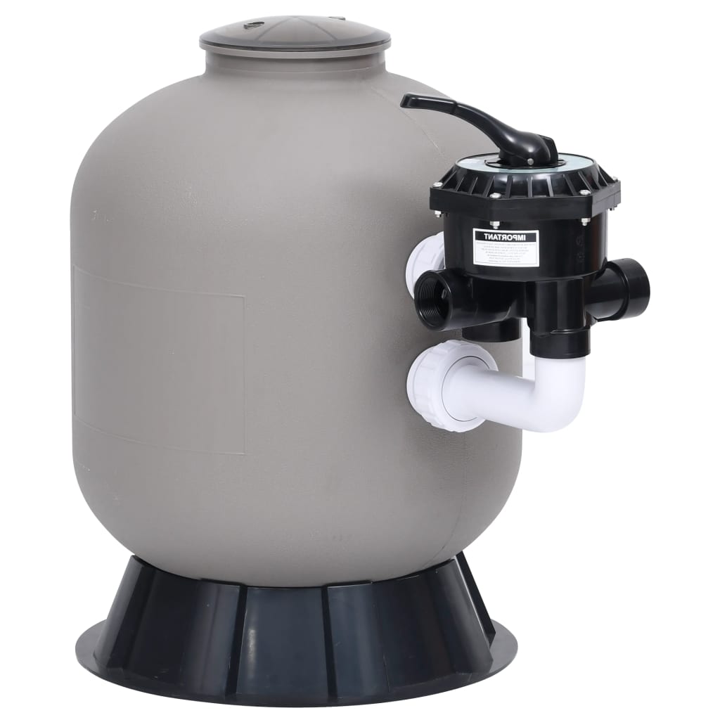 vidaXL Pool Sand Filter with Side Mount 6-Way Valve Gray-0