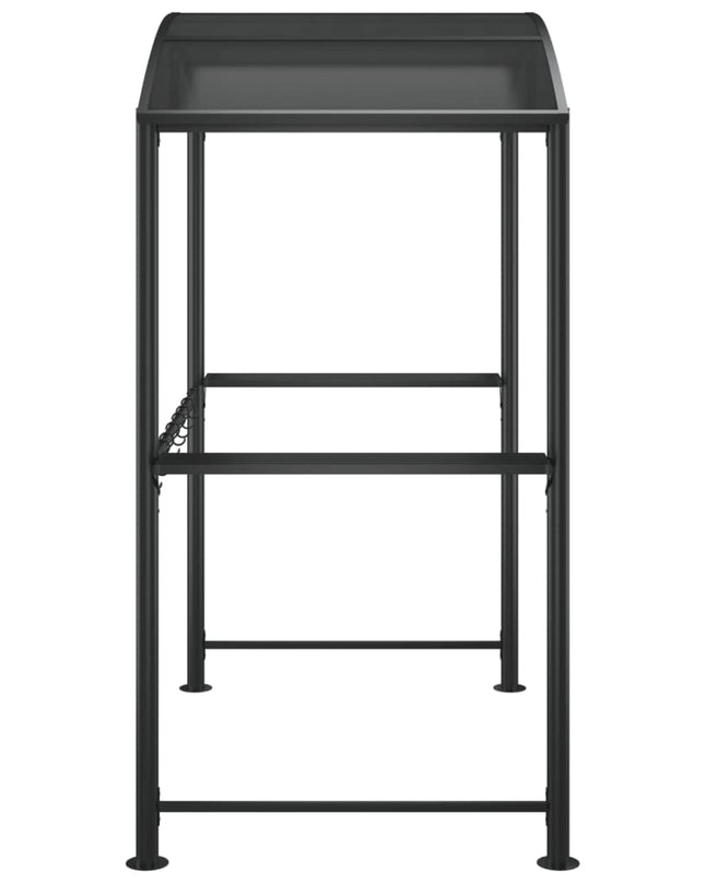 NNEVL BBQ Gazebo with Side Shelves Anthracite 210x114x230 cm Steel