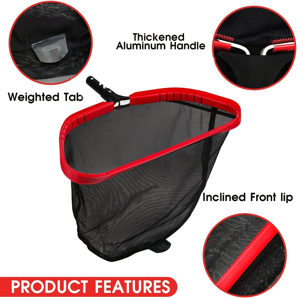 [Removable Mesh Pool Debris Net] Heavy-Duty Pool Cleaning Net with Durable Aluminum Frame - Removable, Reinforced Mesh for Leaves & Debris Pickup