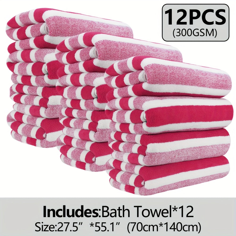 12pcs/ 8pcs/ 4pcs Bath Sheet, Extra Large Coral Fleece Bath Sheet, Large Bath Towels, Ultra-lightweight, Blazing Quick-Dry, Incredibly Absorbent, for Home, Gym, Pool, Spa 55.12*27.56ln Father's Day Gift, Valentine's Day Gift,