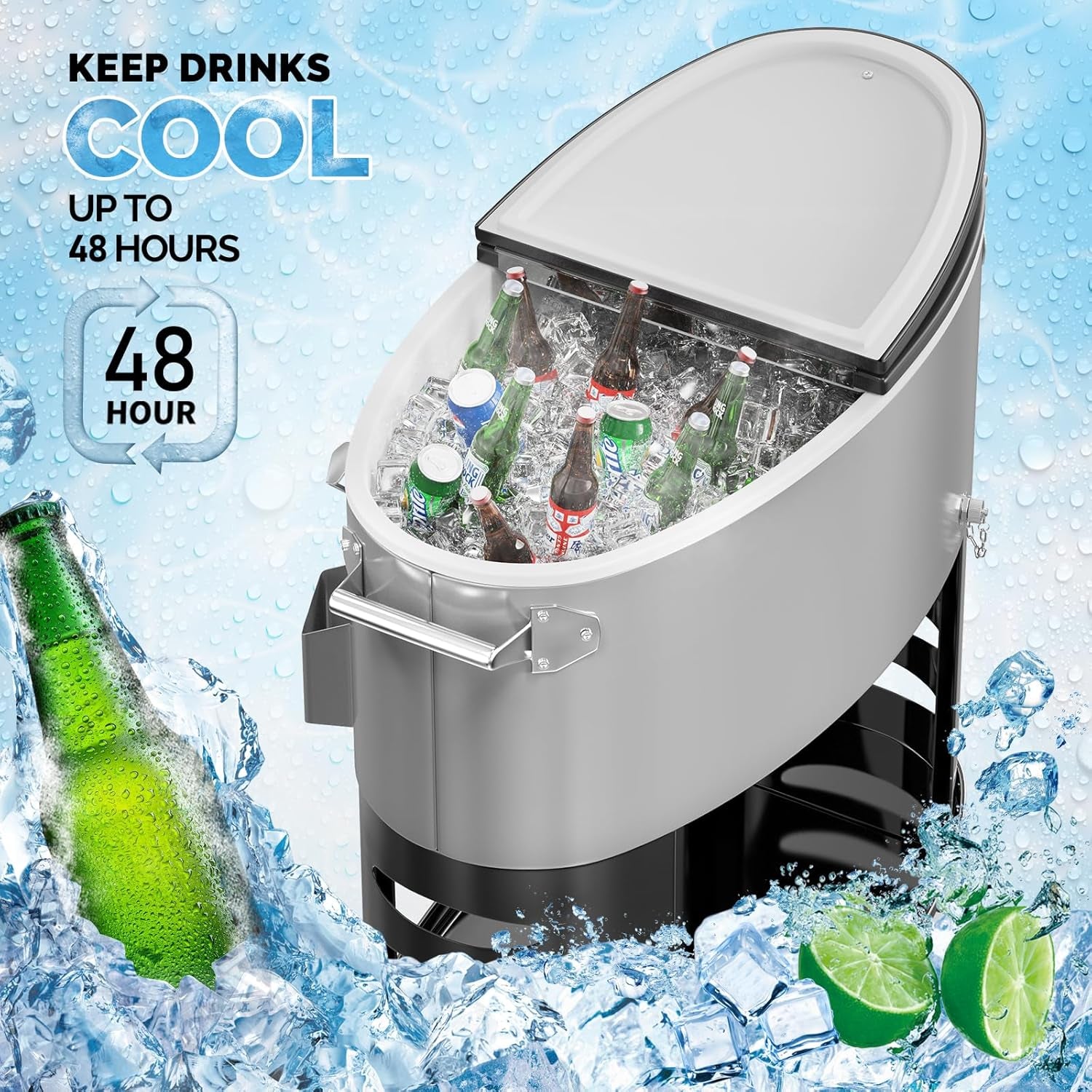 Beat the Heat with Our 70 Qt Rolling Patio Cooler – Your Essential Summer Party Companion!