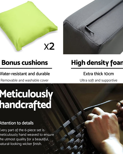 NNEDSZ 7PC Sofa Set Outdoor Furniture Lounge Setting Wicker Couches Garden Patio Pool