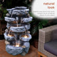 Cascading Serenity Fountain | 6-Tier Outdoor Water Fountain with LED Lights