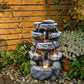 Cascading Serenity Fountain | 6-Tier Outdoor Water Fountain with LED Lights