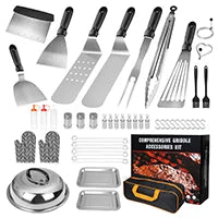 132PCS Outdoor BBQ and Camping Compatible with Blackstone and Camp Chef Griddles Teppanyaki Griddle Accessories Kit