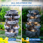 Cascading Serenity Fountain | 6-Tier Outdoor Water Fountain with LED Lights
