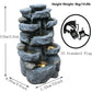 Cascading Serenity Fountain | 6-Tier Outdoor Water Fountain with LED Lights