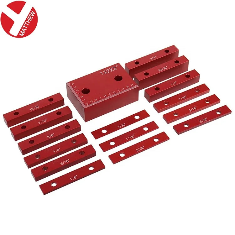 16pcs Industrial & DIY Precision Aluminum Setup Blocks Router Table Height Gauge Bars Customizable OEM Support