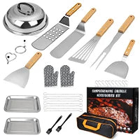 132PCS Outdoor BBQ and Camping Compatible with Blackstone and Camp Chef Griddles Teppanyaki Griddle Accessories Kit