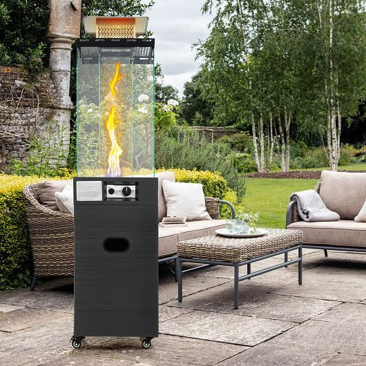 40000 BTU Patio Heater Outdoor Propane Gas Heater with Cover and Wheels-Black