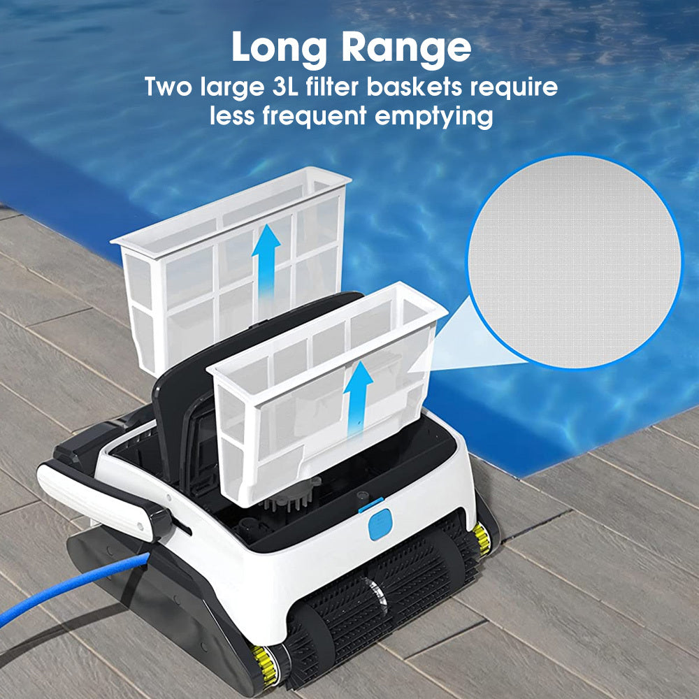NNEMB Grampus 800 Robotic Pool Cleaner, Automatic Vacuum with Quick Clean, Wall Climbing Capability, Powerful Triple Motors, Large Filter Baskets, Ideal for Large In-Ground Pools-3