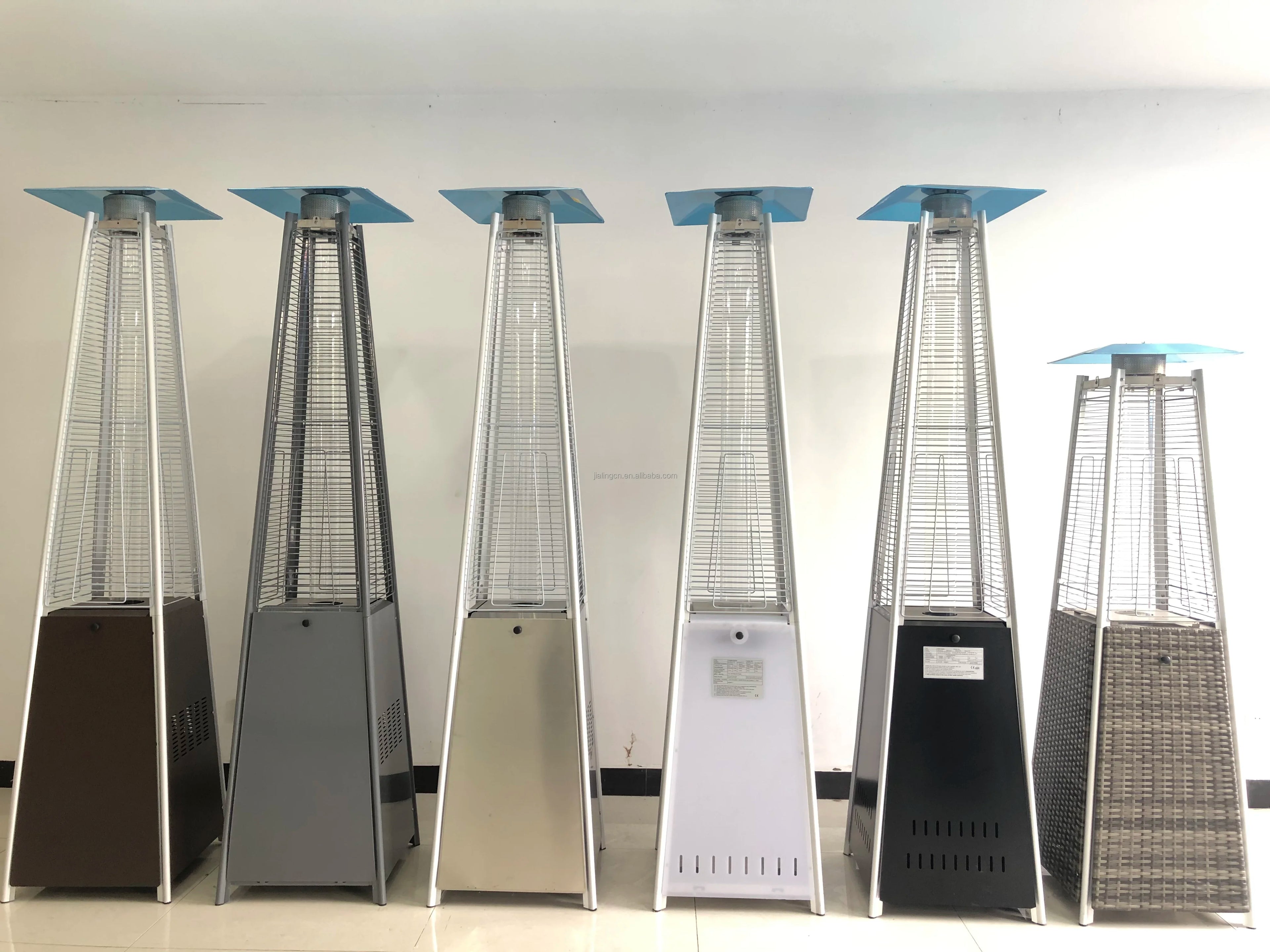 2024 new outdoor stainless steel gas patio heater tower cover glass tube pyramid patio heater