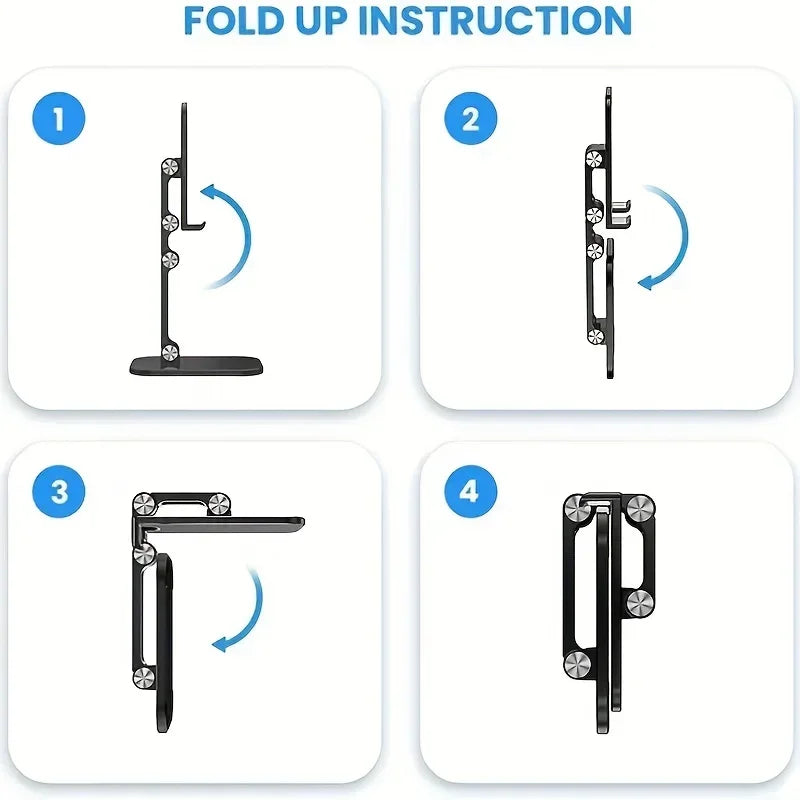 Adjustable Foldable Desktop Phone & Tablet Stand with a Universal Multi-Angle Cradle for iPhone, iPad, & Samsung