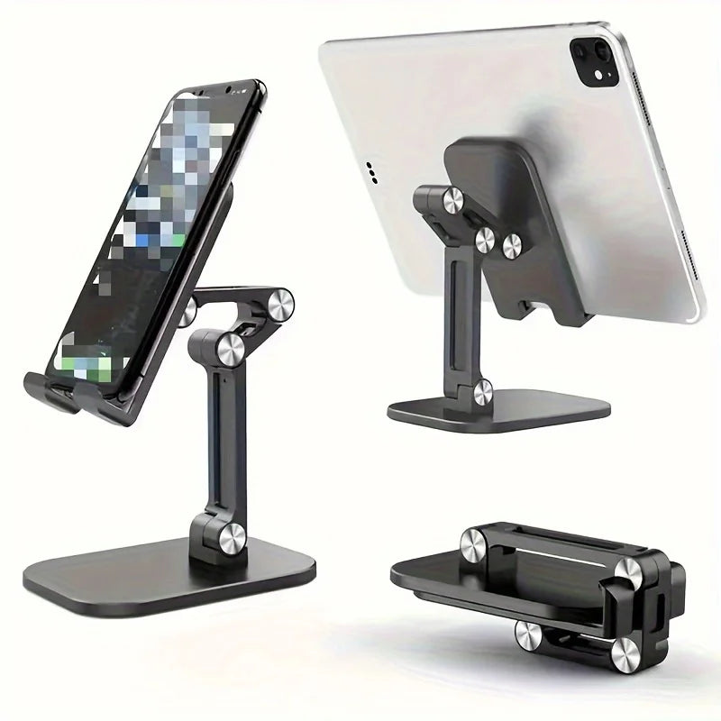 Adjustable Foldable Desktop Phone & Tablet Stand with a Universal Multi-Angle Cradle for iPhone, iPad, & Samsung