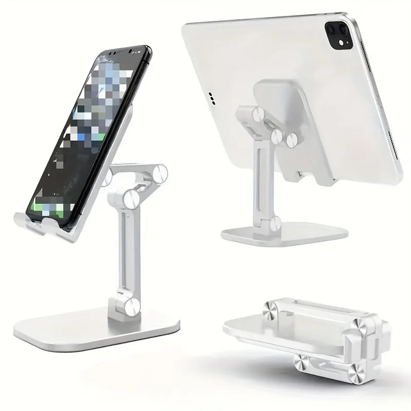Adjustable Foldable Desktop Phone & Tablet Stand with a Universal Multi-Angle Cradle for iPhone, iPad, & Samsung